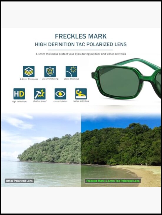 Retro Polarized Rectangle Sunglasses UV400 Protection Unisex main image 5